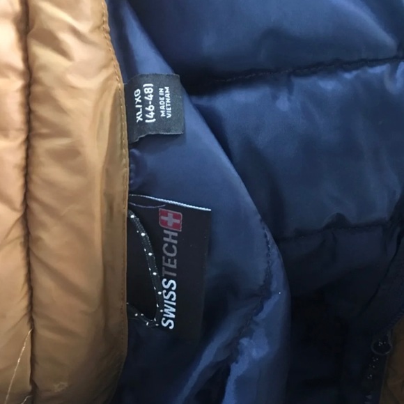 Swiss Tech Zippered Puffer Vest Tan Brown Men's Size:XL (46-48) - Picture 13 of 13